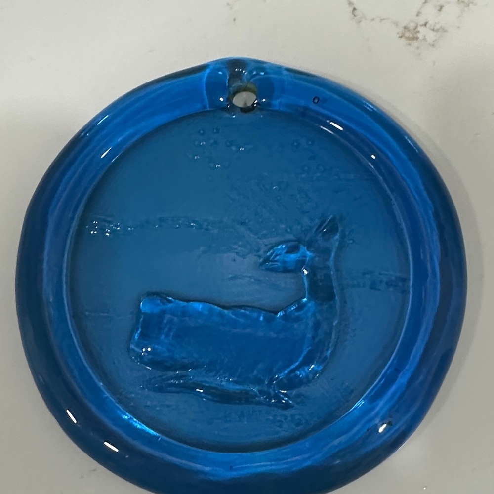 Blue Glass Whale Suncatcher 5” Diameter